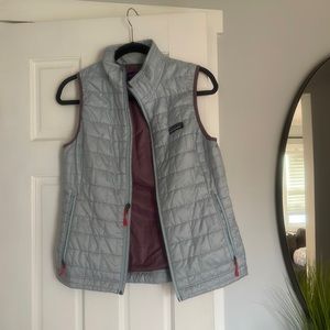 Patagonia light blue with inside purple vest / lightly worn
